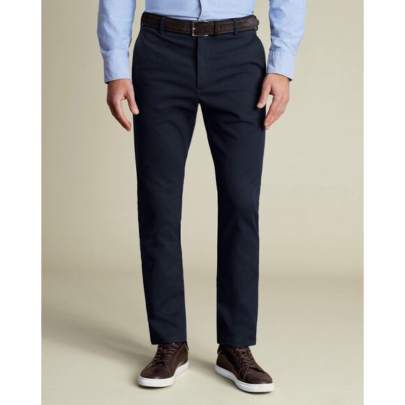 Charles Tyrwhitt Classic Fit Stretch Chino Pants Navy 42W 30L NWT TRC0183NAV420 - Picture 1 of 7